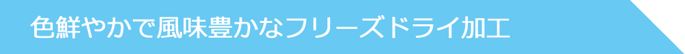 色鮮やかで風味豊かなフリーズドライ加工